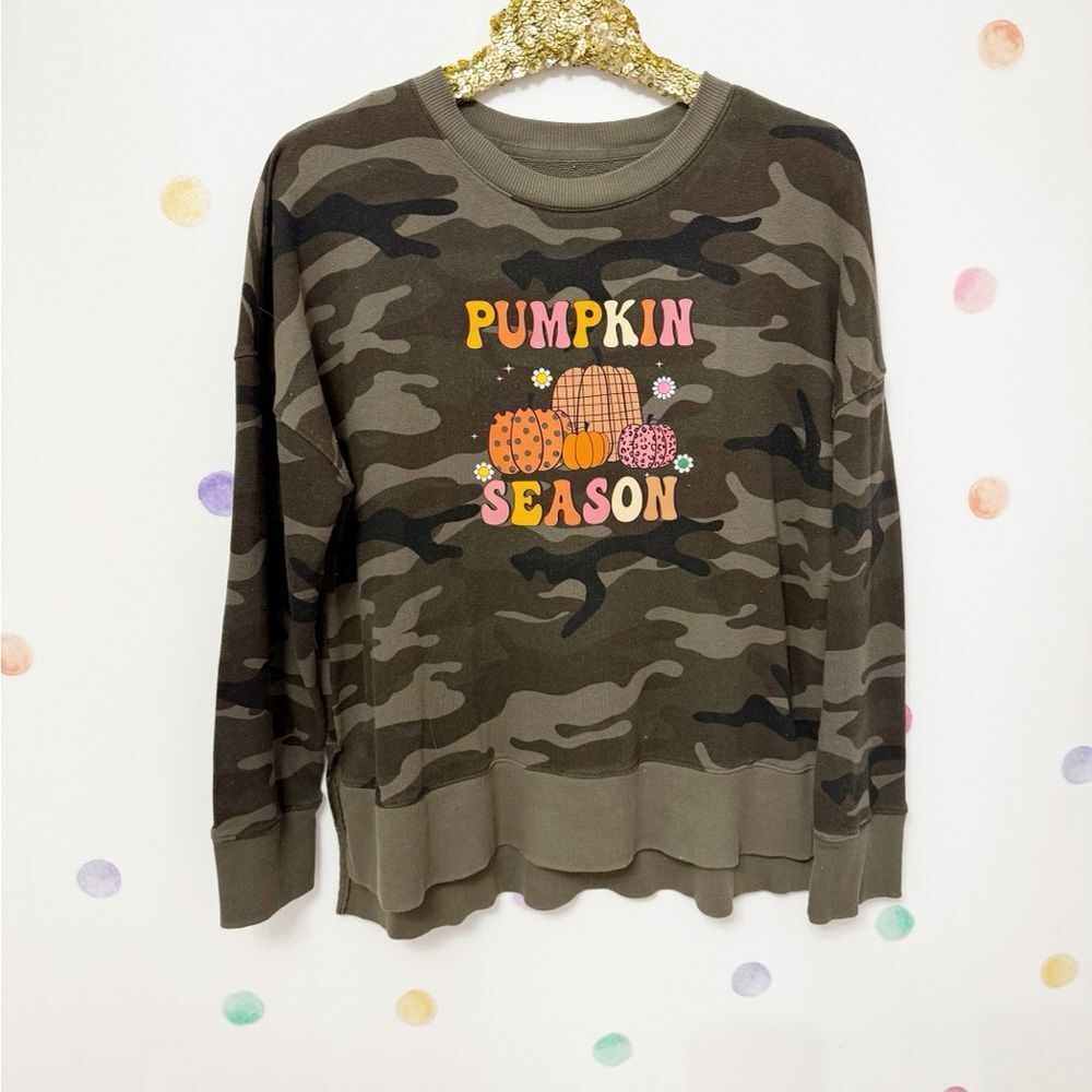 Time and Tru Camouflage Pumpkin Season Sweater